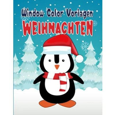 Abbildung von Window Color Vorlagen Weihnachten: Fenstervorlagen mit Weihnachten motive für Kinder ab 5 Jahren und Erwachsene Fensterbilder Wiederverwendbare Jungs Mädchen.