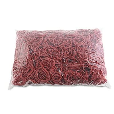 Abbildung von OFFICE PRODUCTS Gummibander Durchmesser: 40mm Farbe: Rot/Gewicht: 1000g 1 kg/Haushaltsgummi Gummiringe Gummi/Kautschuk 60% / Gummis für Zuhause Büro Schule