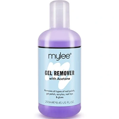 Abbildung von Mylee Gel Nagellackentferner mit Aceton Entfernt UV Nagellack, Acryl, Nageltips und Tipkleber in Salonqualität (250ml)