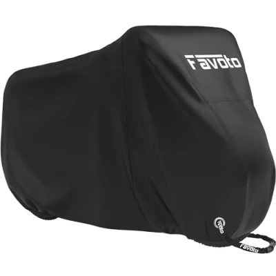 Abbildung von Favoto Fahrradabdeckung Wasserdicht Fahrrad Abdeckplane 210D Oxford Gewebe Fahrradgarage Plane schutzhülle mit Beutel 200 x 110 70 cm Schwarz XL