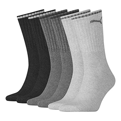 Abbildung von Puma Unisex Crew Socken, Grau/Grau, 39/42 (3er Pack)
