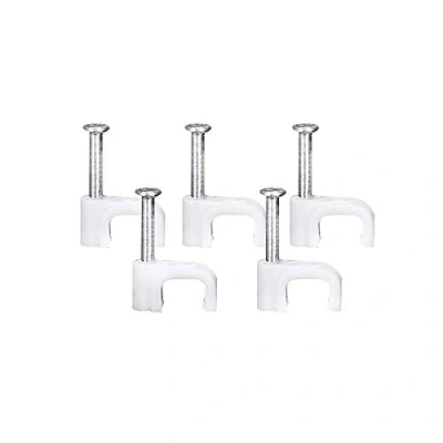 Abbildung von JBSTK 100 Stück Kabelschelle 8mm eckig weiß 100stk.Kabelklemmen Kabelclips Kabelhalter für Flachkabel Cat7
