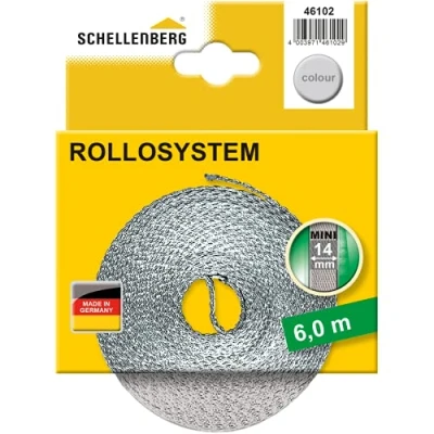 Abbildung von Schellenberg 46102 Rolladengurt grau 14mm breit 6m Mini
