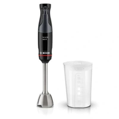 Abbildung von Bosch Stabmixer ErgoMaster Serie 4, 1000 Watt, Edelstahl Mixstab, Mix /Messbecher, schwarz