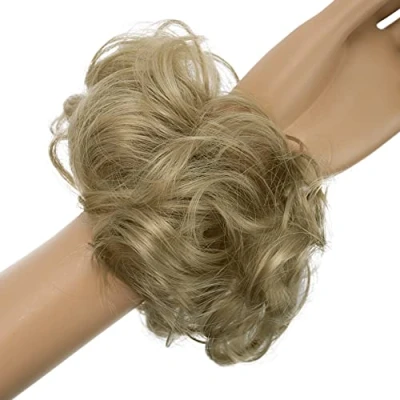 Abbildung von CAISHA Haarteil Haargummi Hochsteckfrisuren Brautfrisuren Voluminös Gelockt Unordentlich Dutt Kunstfaser DM15cm Dunkelblond G19A