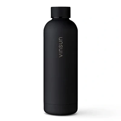 Abbildung von Vinsun Edelstahl Trinkflasche 500ml beige auslaufsicher, Kohlensäure geeignet, BPA frei Thermosflasche Sport, Outdoor, Schule, Uni, Fahrrad, Büro, Gym, Wandern