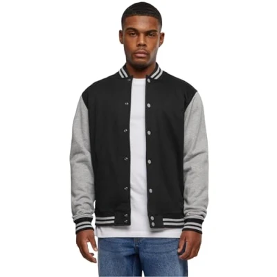 Abbildung von Urban Classics Herren 2 tone College Sweatjacket, Blk/Gry, XXL EU