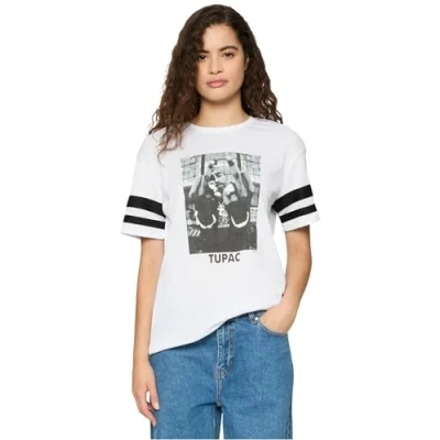 Abbildung von Mister Tee Damen Ladies 2Pac Stripes S White
