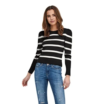 Abbildung von ONLY KÖRPERBETONTER PUFFÄRMEL Strickpullover black, Damen, Größe: XS, Black