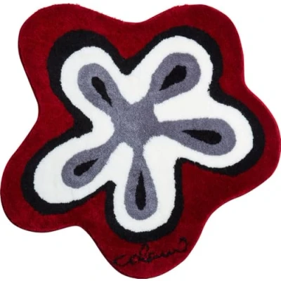 Abbildung von Grund Colani Exklusiver Designer Badteppich 100% Polyacryl, ultra soft, rutschfest, ÖKO TEX zertifiziert, 5 Jahre Garantie, 1, Badematte 80 cm rund, rot