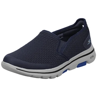 Abbildung von Skechers Herren Go Walk 5 Apprize Slip On Sneaker, Navy Textile Synthetic White Trim, 49 EU