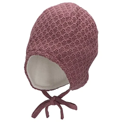 Abbildung von Sterntaler Baby Mädchen Strickmütze GOTS Bindebändern Mütze aus Baumwolle mit Bindeband lila, 33