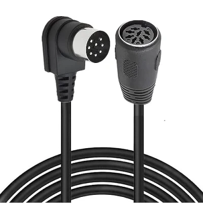 Abbildung von 8 PIN DIN Extension Cable, MIDI Male 90 Degree to Female Cord Adapter, Plug Speaker Audio Cable for Bang Olufsen PowerLink MK2 (5 Meter)