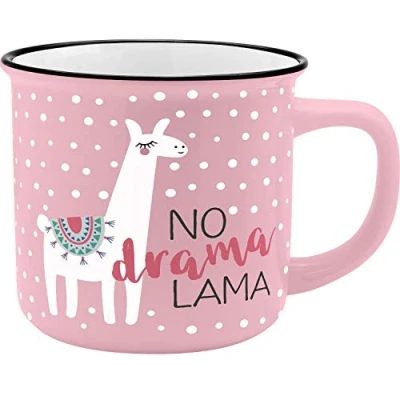 Abbildung von GRUSS &amp; CO Becher Motiv &quot;Lama&quot; New Bone China Porzellan, Emaille Optik, 35 cl Geschenk lustig 45784