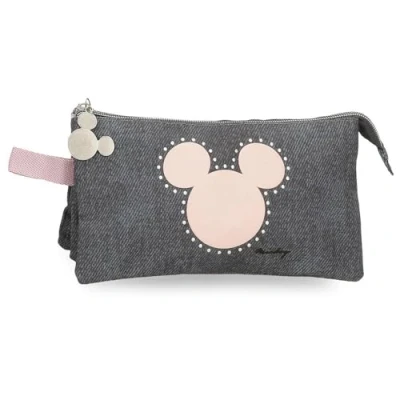 Abbildung von Joumma Bags, Mickey Studs, Federmäppchen für die Schule, Kulturbeutel Kinder, aus Polyester., Schwarz, Dreifaches Federmäpp
