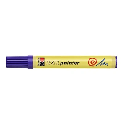 Abbildung von Marabu 01170003251 Textil Painter violett 251, Strichstärke ca. 2 4 mm, Stoffmalstift für helle Stoffe, auf Wasserbasis, weicher Griff, waschbeständig bis 60C, lichtecht, einfache Anwendung