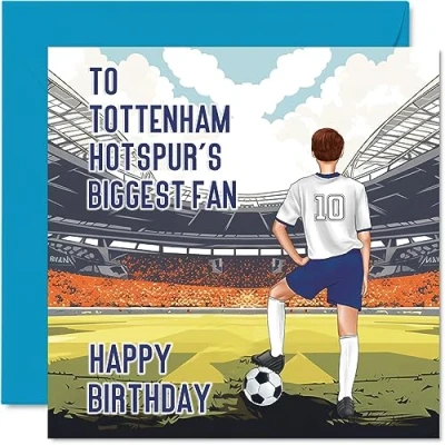 Abbildung von Stuff4 Fußball Geburtstagskarte für Tottenham Fans Größter Fan lustige Sohn, Vater, Bruder, Onkel, Kollegen, Freund, Cousin, 145 mm x mm, Footy Footie Bday Grußkarten