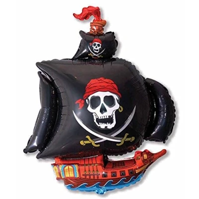 Abbildung von Ballonim® Piratenschiff schwarz ca. 80cm Luftballons Folienballon Party DekorationGeburtstag