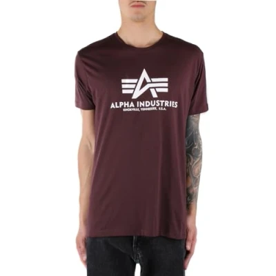 Abbildung von Alpha Industries Tshirt print, Herren, Größe: Small, Deep maroon