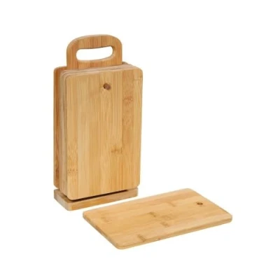 Abbildung von Zassenhaus 6 Frühstücksbrettchen Bambus mit Ständer, Braun, 14 x 7 30 cm 54156