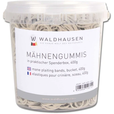 Abbildung von Waldhausen Einflechtgummis im Eimer Weiß 400g