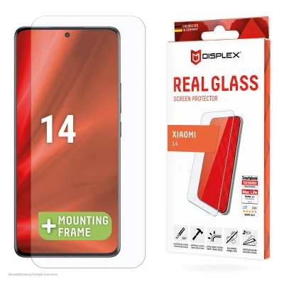 Abbildung von Xiaomi 14 Panzerglas Displex Real Glass 2D Bildschirmschutzfolie für das