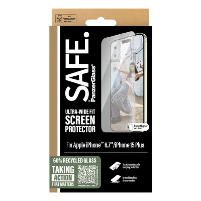 Abbildung von SAFE by PanzerGlass Displayschutzglas »Ultra Wide Fit Screen Protection«, für Apple iPhone 16 Plus 15 Plus, (1 St.), Displayschutzfolie, Schutzfolie, Bildschirmschutz, kratz &amp; stoßfest