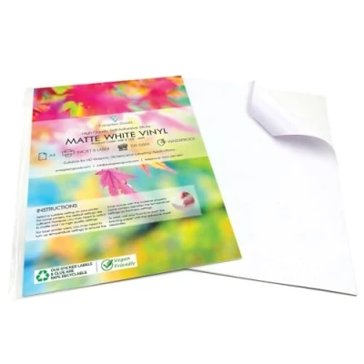 Abbildung von Evergreen Goods 30 Blatt A4 Mattes Weißes Vinyl Selbstklebendes Papier Wasserdichtes Pvc stickerpapier Für Tintenstrahl &amp; Laserdrucker Kompatibel Mit Schneidemaschinen (Cricut Silhouette)