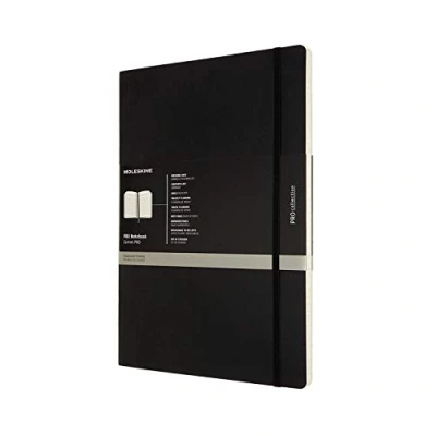 Abbildung von Moleskine Pro Notebook, Perfektes Notizbuch für die Arbeit Softcover mit Elastischem Verschluss A4 Format, 21 x 29,7 cm Farbe Schwarz, 192 Seiten
