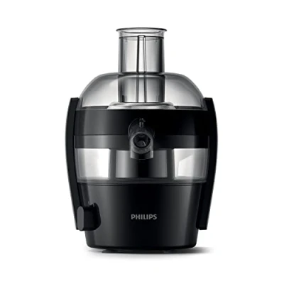 Abbildung von Philips Entsafter 500W, 1.5L, HomeID Rezepte App, QuickClean (HR1832/00), 400 Watt, ‎1 Liter, 23 x 42 cm, Schwarz