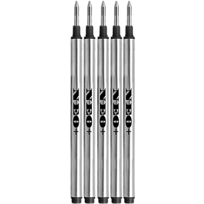 Abbildung von Nachfüllen des Stifts Kompatibel mit MontBlanc Rollerball Kugelschreibern: Solitaire, Noblesse, Generation, Scent, Bohème, Classic und StarWalker, Jinhao, Gullor Pen (5 x SCHWARZ)