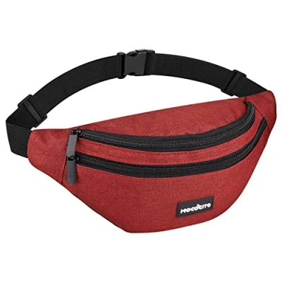 Abbildung von Bauchtasche Gürteltasche, MOCOCITO Hüfttasche für Damen und Herren, Brusttasche Groß Handytasche 120CM Gurt Verstellbarer Outdoor Sport Camping Wandern Fahrrad Geschenke Frauen Männe(Rot)