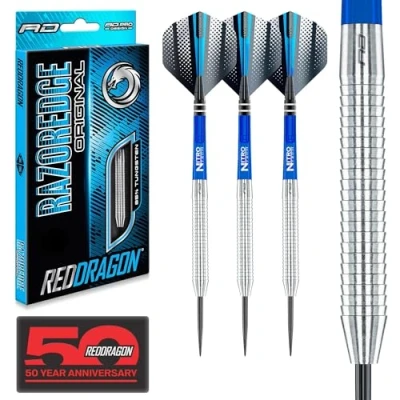 Abbildung von RED DRAGON Razor Edge Original Dartpfeile Tungsten Profi Steel Darts mit Flights und Schäfte (20.0, Gramm)