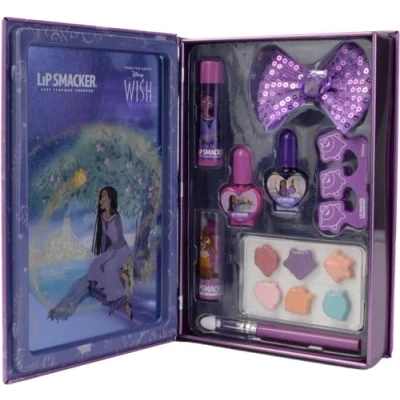 Abbildung von Lip Smacker Wish Book Tin, Disney Inspiriertes Beauty Buch mit Lippenstiften, Cremes, Nagellacken und Accessoires für den Perfekten Prinzessinnen Look