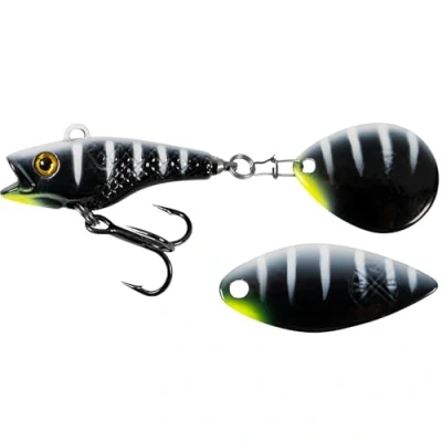 Abbildung von LMAB Good Vibe Jigspinner, mit Wechsel Blade, Jig Spinner zum Angeln, Barsch &amp; Hecht Spinjig (21 g, Black Tiger)