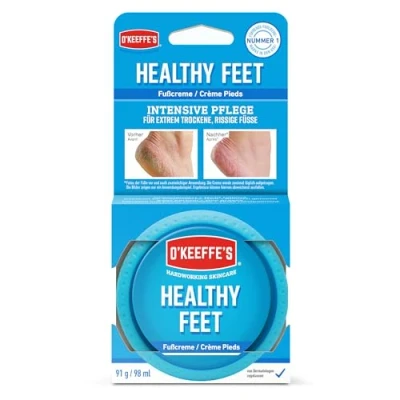 Abbildung von O&#039;Keeffe&#039;s Healthy Feet, 91g Fußcreme für Extrem Trockene, Rissige Füße Erhöht sofort den Feuchtigkeitsgehalt, bildet eine Schutzschicht und beugt Feuchtigkeitsverlust vor