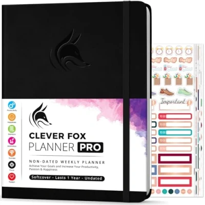 Abbildung von Clever Fox Planer PRO Wöchentlicher &amp; monatlicher Lebensplaner zur Steigerung der Produktivität (Schwarz (Undatiert), A4 (21.5 x 28cm) Englisch)