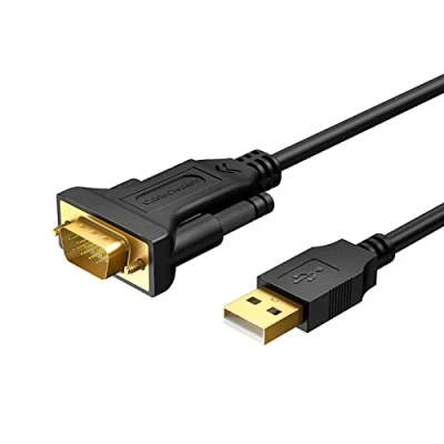 Abbildung von CableCreation USB auf RS232 Adapter mit Prolific PL2303 Chipsatz, 2M Vergoldetes 2.0 zu DB9 Serial Konverter Kabel für Windows 10, 8.1, 8,7, Vista, XP, 2000, Linux und Mac OS, Schwarz