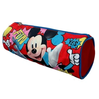 Abbildung von CARTOON Tombolino Federmäppchen, rund, Schule, Schreibwaren, Organizer, Stiftehalter, Buntstifte, rot, 22 x 8 cm, Mickey (3)