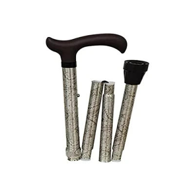 Abbildung von Gehstock aus Aluminium, ausziehbar und faltbar, Beige