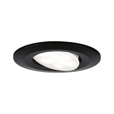 Abbildung von Paulmann 92461 LED Einbauleuchte Calla rund 1x6W IP65 neutralweiße Einbaustrahler Schwarz matt schwenkbar Spots Kunststoff Einbaulampe 4000K