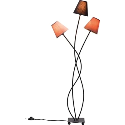 Abbildung von Kare Design Stehleuchte Flexible Mocca, Schwarz/Braun, Stehlampe, Lampe, Stahlgestell, Baumwoll Schirme, kein Leuchtmittel inklusive, 130x50x18 cm (H/B/T)