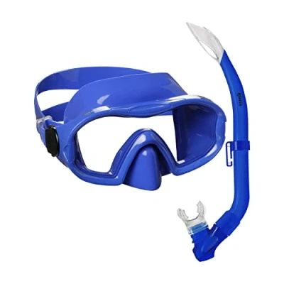 Abbildung von Mares Aquazone Combo Blenny, bestehend aus Maske und Schnorchel Kinder 4/7 Jahre, Blau/Blau