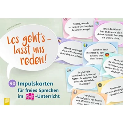 Abbildung von Los geht&#039;s lasst uns reden!: 90 Impulskarten für freies Sprechen im DaZ Unterricht