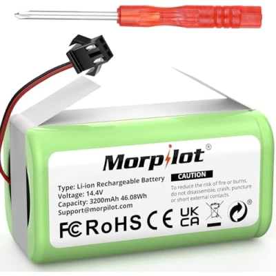 Abbildung von 14.4V 3200mAh Li Ion morpilot Ersatzakku für eufy RoboVac, G10 G20 G30 G35 G40 Hybrid, Kompatibel mit RoboVac 11 11S Max 15C 15T 25C 30 30C 35C, Tesvor X500 Akku