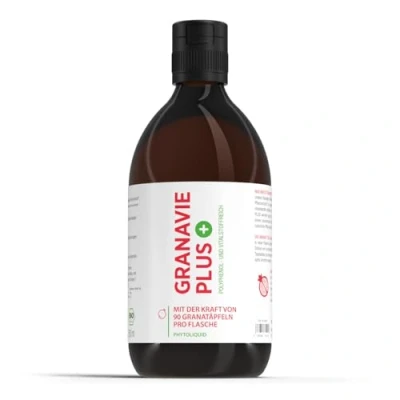 Abbildung von Granavie PLUS Bio Granatapfel Konzentrat 45.000mg Polyphenole/L Kraft von 90 Granatäpfeln pro 500ml 25 Portionen