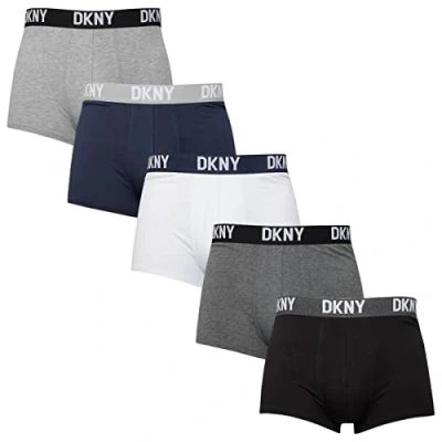 Abbildung von DKNY Herren Trunks Portland 5er Pack Grau/Schwarz/Marineblau/Anthrazit/Weiß