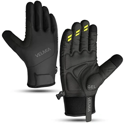 Abbildung von VELMIA Fahrrad Handschuhe Winter I wasserdichte Winterhandschuhe für Herren &amp; Damen warme Outdoor Sporthandschuhe zum Laufen