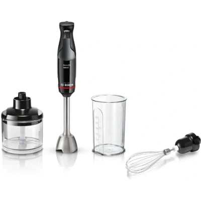Abbildung von Bosch, Stabmixer, ErgoMaster Serie 4, 1000 Watt, dynamische Geschwindigkeitsregelung, QuattroBlade System, Zubehör inklusive, MSM4B621