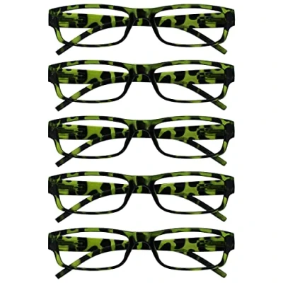 Abbildung von The Reading Glasses Company Die Lesebrille Unternehmen Grüne Schildpatt Wert 5er Pack Leicht Herren Frauen RRRRR32 6 +3,50